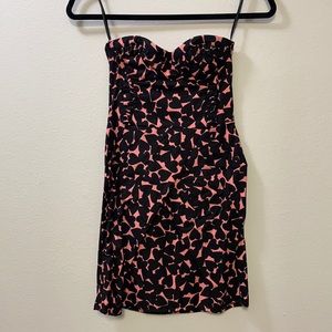 Strapless Pink and Black Dress